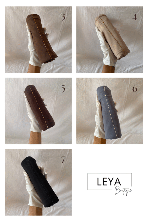 hijab jersey premium à strass noir beige marron