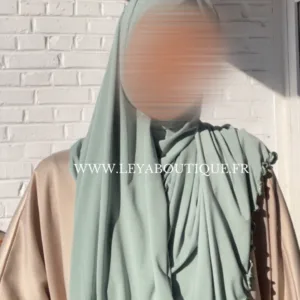 femme hijabs jersey premium frisé vert d'eau