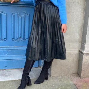 Jupe plissé cuir