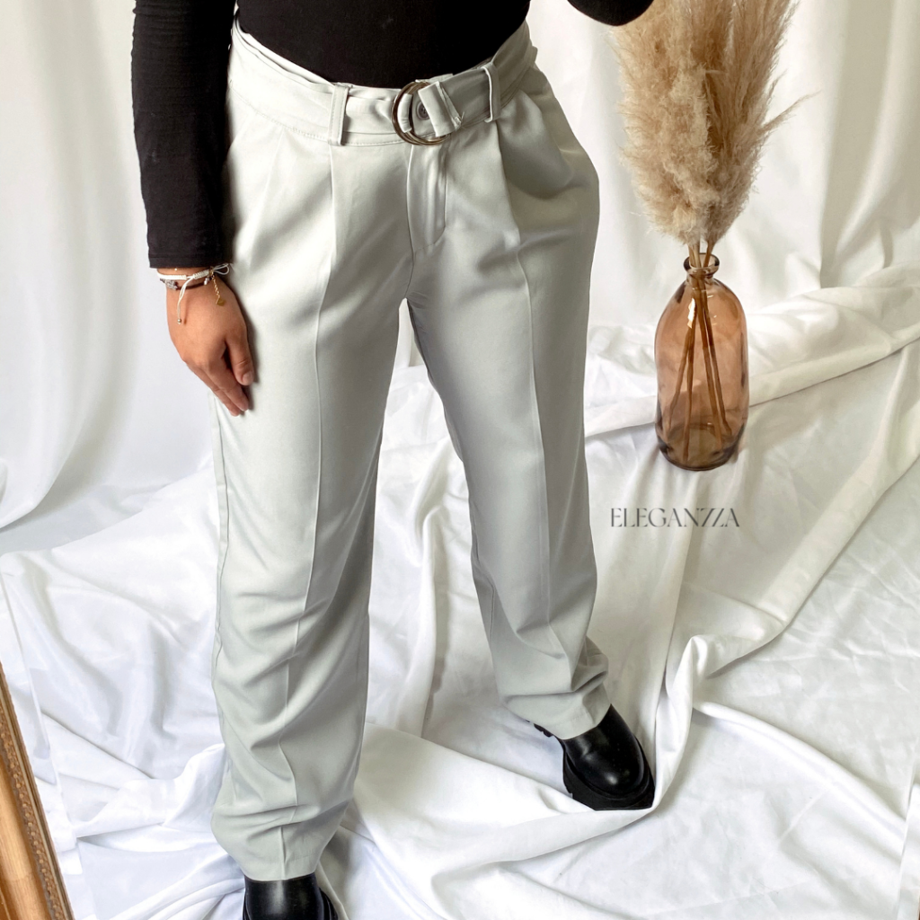 pantalon pallazzo chino gris