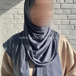 hijab jersey premium simple gris foncé