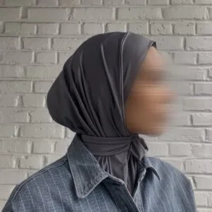 Hijab Cagoule à Clips -Gris-