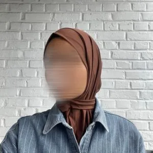 Hijab Cagoule à Clips -Marron-