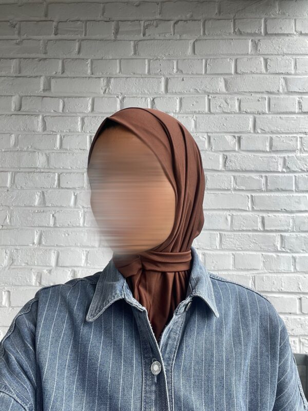 Hijab Cagoule à Clips  -Marron-
