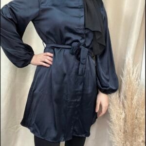 Tunique Satiné bleu nuit